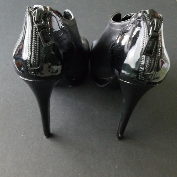 Leather Platform Peep Toe Heel - Picture 4 of 6